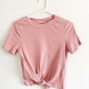 Mauve Ribbed Crop Top